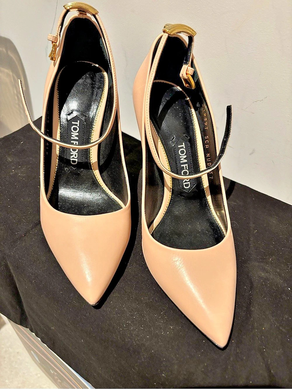 TOM FORD Padlock Ankle-Strap Pump Heels, Pink